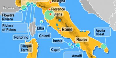 Italian kartta - Kartat Italia (Etelä-Euroopassa - Eurooppa)